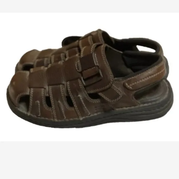 Nunn Bush Leather Sandal Fisherman Men's Size 8M Closed Toe Adjustable Cushioned