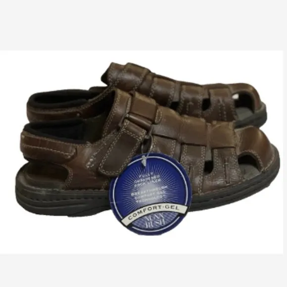 Nunn Bush Leather Sandal Fisherman Men's Size 8M Closed Toe Adjustable Cushioned