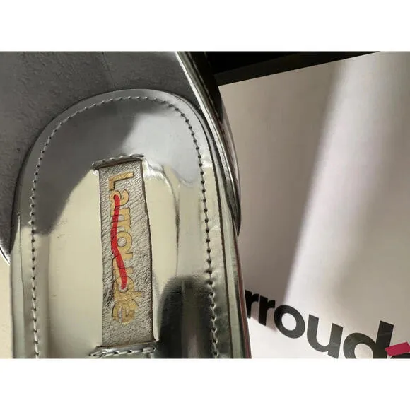 NWB LARROUDE Ari Metallic Leather Ankle-Strap Platform Sandals US SZ 11 $350
