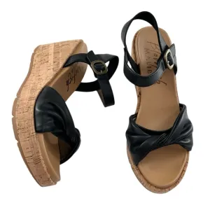 NWOB Blowfish Malibu Black Brasha Cork Wedge Sandals