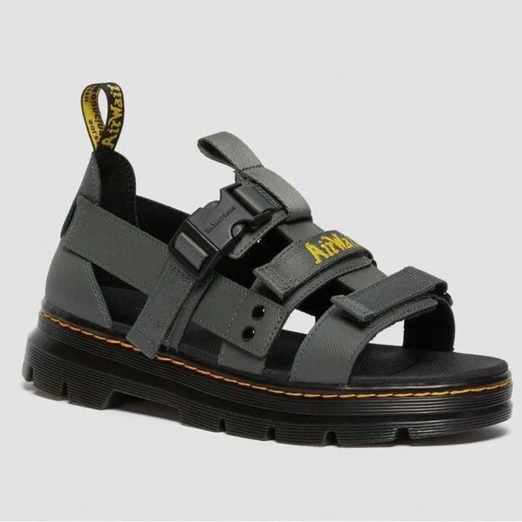 NWOB Dr. Martens Pearson Webbing  Element Sandals in Black unisex Leather