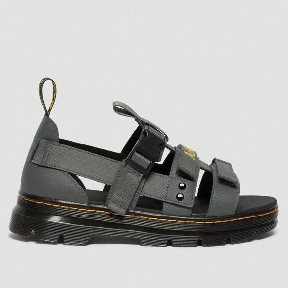 NWOB Dr. Martens Pearson Webbing  Element Sandals in Black unisex Leather