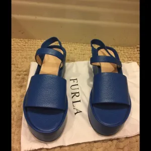 NWOB Furla Leather wedge platform sandals.