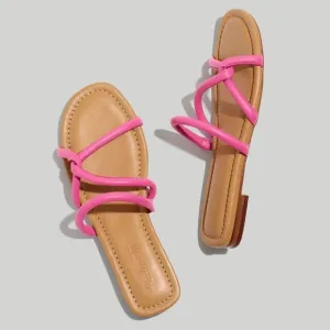 NWOB Madewell The Amel Leather Slide Sandal in Raspberry Frosting