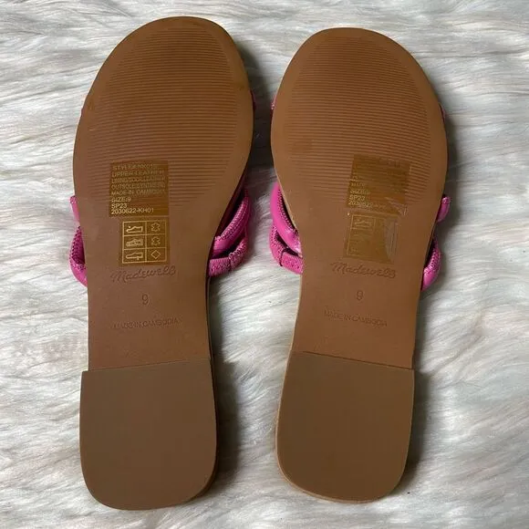 NWOB Madewell The Amel Leather Slide Sandal in Raspberry Frosting