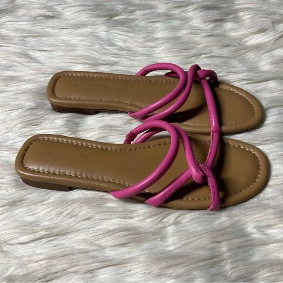 NWOB Madewell The Amel Leather Slide Sandal in Raspberry Frosting