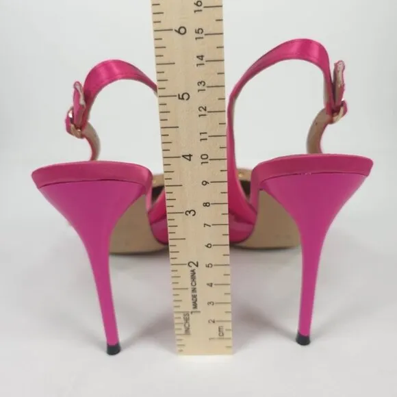 NWOB MEILYGRSS High Quality HANDMADE Metallic Rivets Satin Heels Sandals 9.5