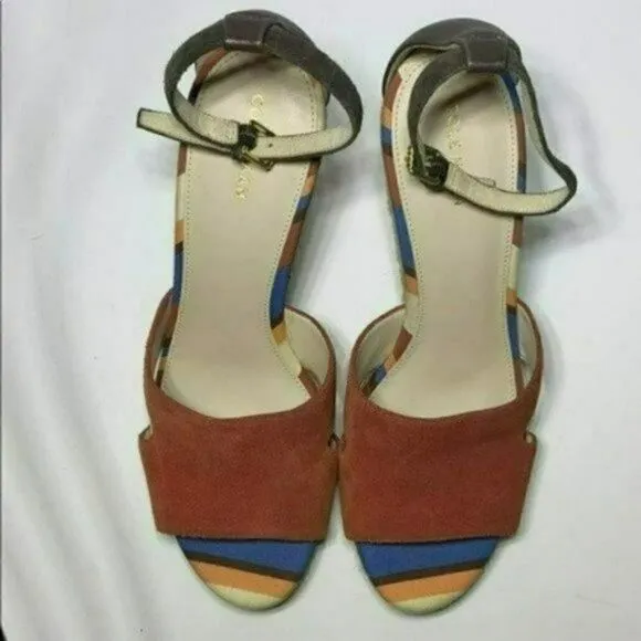NWOB MSRP $160 Cole Haan Giselle Hi Espadrille Wedge Sandals Women's Size 9