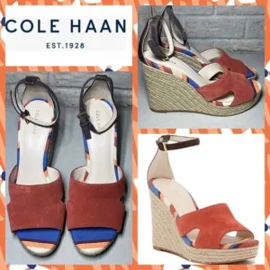 NWOB MSRP $160 Cole Haan Giselle Hi Espadrille Wedge Sandals Women's Size 9
