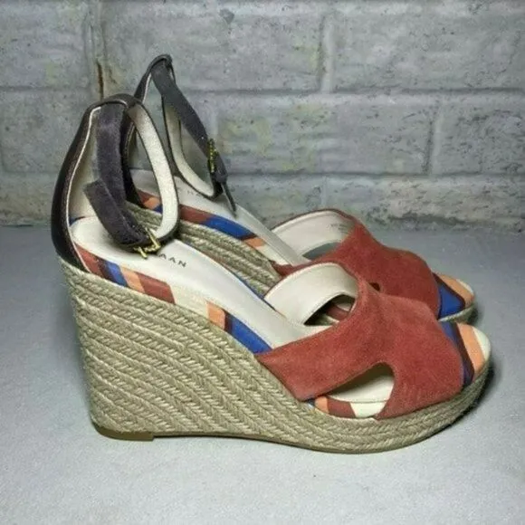 NWOB MSRP $160 Cole Haan Giselle Hi Espadrille Wedge Sandals Women's Size 9