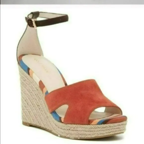 NWOB MSRP $160 Cole Haan Giselle Hi Espadrille Wedge Sandals Women's Size 9