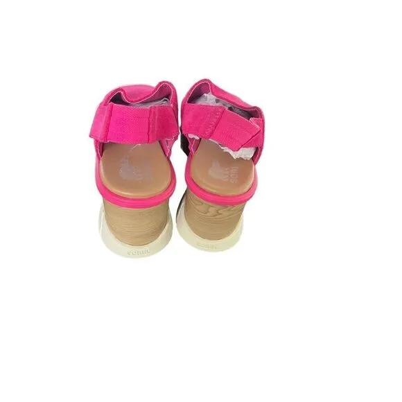 NWOB Sorel Joannie lll Slingback Fizz Chalk Fuschia Wedge Sandals Size 6.5