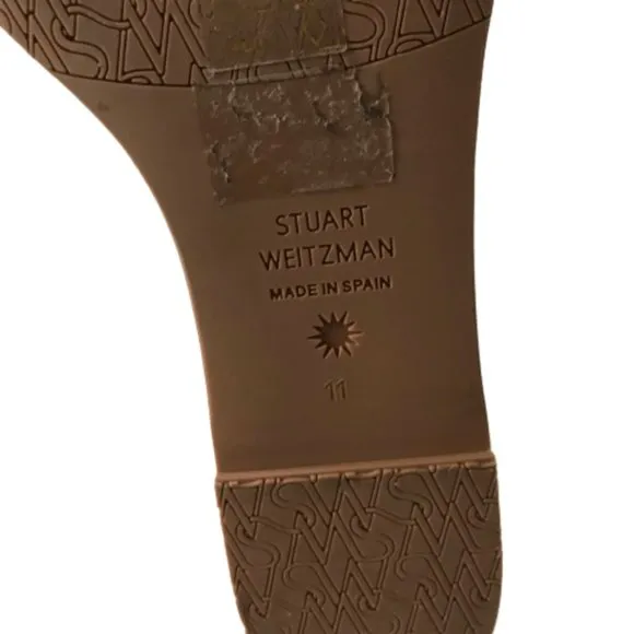 NWOB Stuart Weitzman Braida Espadrille Wedge Sandals Womens 11 Metallic Silver