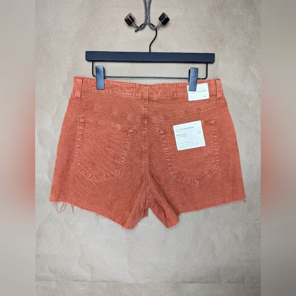 NWOT AG Adriano Goldschmied Alexxis High Rise Corduroy Shorts - Cinnamon