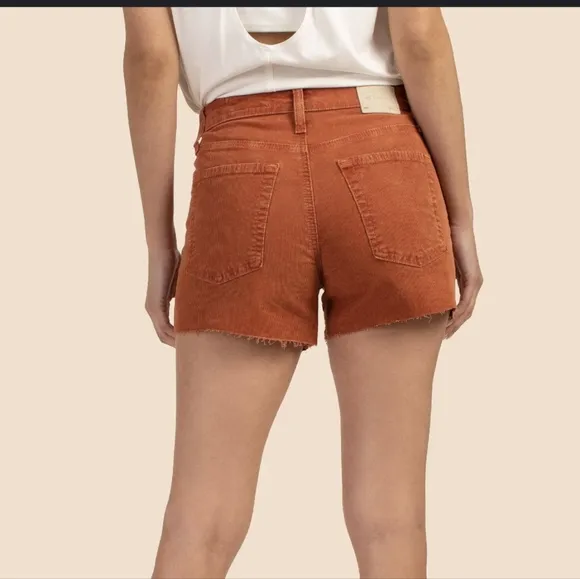 NWOT AG Adriano Goldschmied Alexxis High Rise Corduroy Shorts - Cinnamon