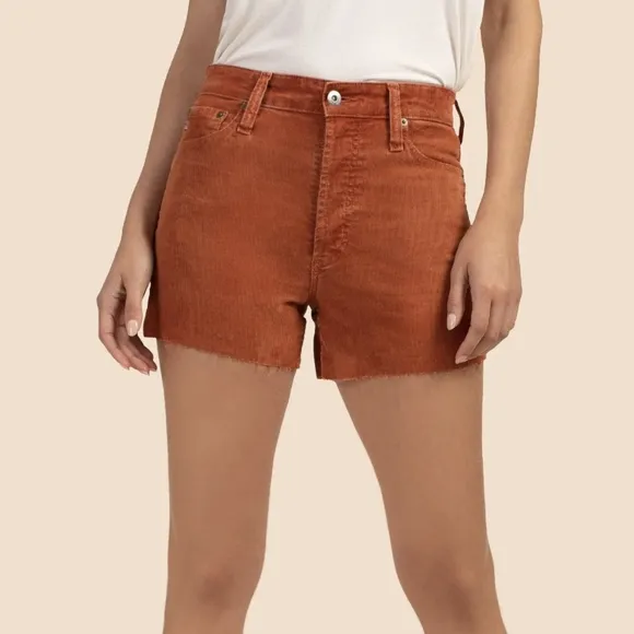 NWOT AG Adriano Goldschmied Alexxis High Rise Corduroy Shorts - Cinnamon