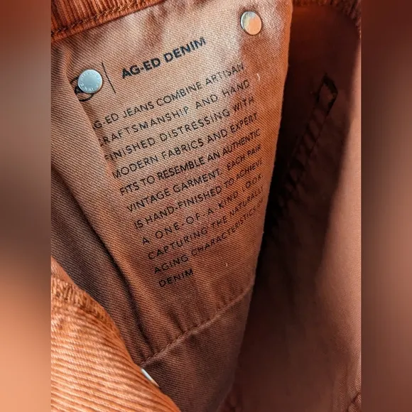 NWOT AG Adriano Goldschmied Alexxis High Rise Corduroy Shorts - Cinnamon