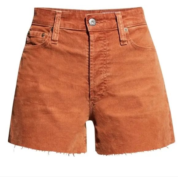 NWOT AG Adriano Goldschmied Alexxis High Rise Corduroy Shorts - Cinnamon