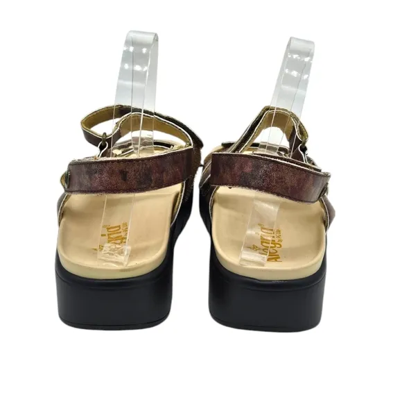 NWOT Alegria Adjustable Backstrap Sandals Henna Cognac &amp; Roses Size 8-8.5