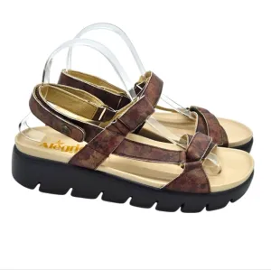 NWOT Alegria Adjustable Backstrap Sandals Henna Cognac &amp; Roses Size 8-8.5