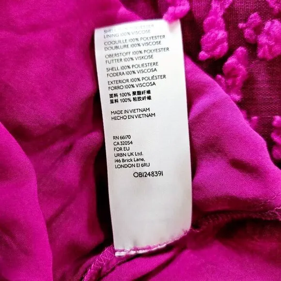 NWOT Anthropologie Maeve Blythe Textured Flocked Cap Sleeve Pink Maxi Dress MP