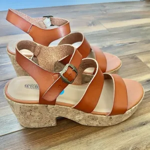NWOT Anthropologie Seychelles Womens Faux Leather Strappy Cork Platform sandals