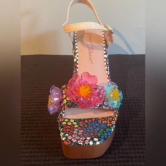NWOT Betsey Johnson Pink and Purple Sandals with Sparkling Details