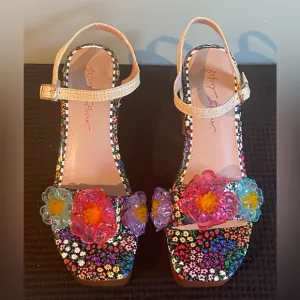 NWOT Betsey Johnson Pink and Purple Sandals with Sparkling Details