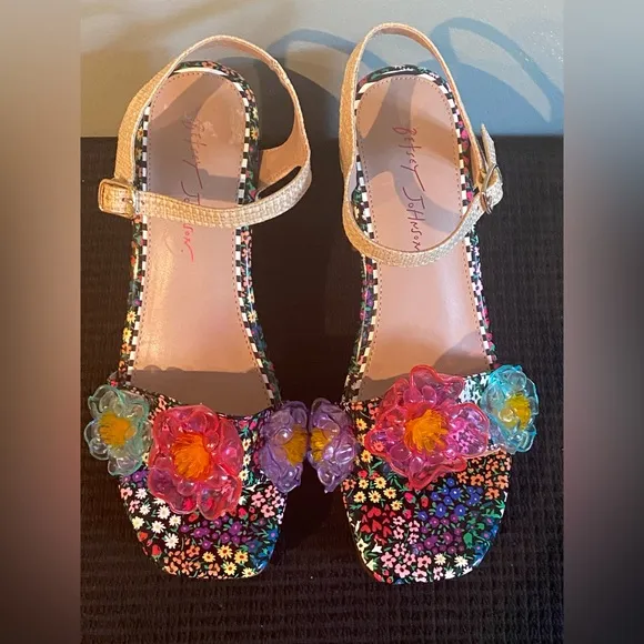 NWOT Betsey Johnson Pink and Purple Sandals with Sparkling Details