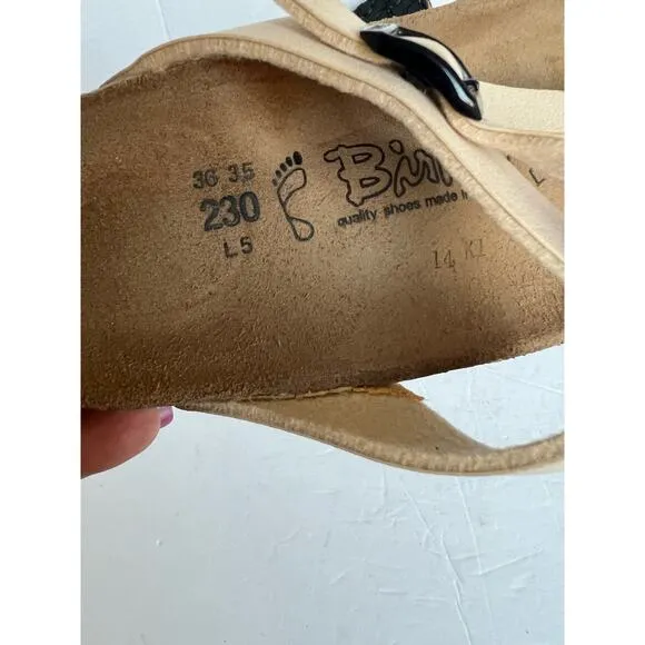 NWOT Birkenstock Mayari Ecru Nubuck Leather Tan/Brown Sandals Sz 5-5.5 EU 36