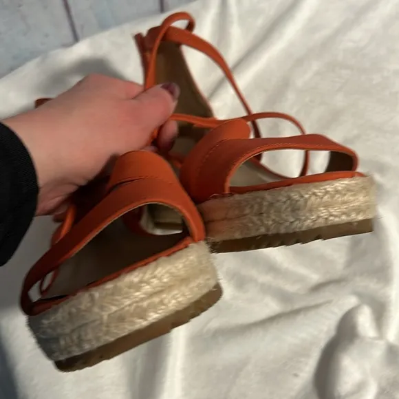 NWOT Eileen Fischer Wanda Strappy Leather Wedge Sandal
