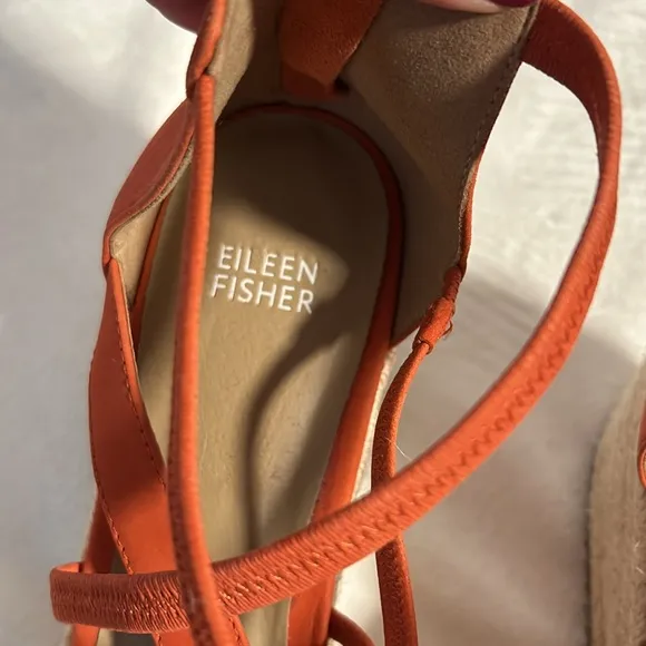 NWOT Eileen Fischer Wanda Strappy Leather Wedge Sandal