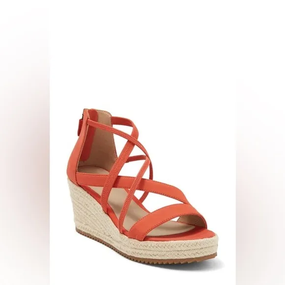 NWOT Eileen Fischer Wanda Strappy Leather Wedge Sandal