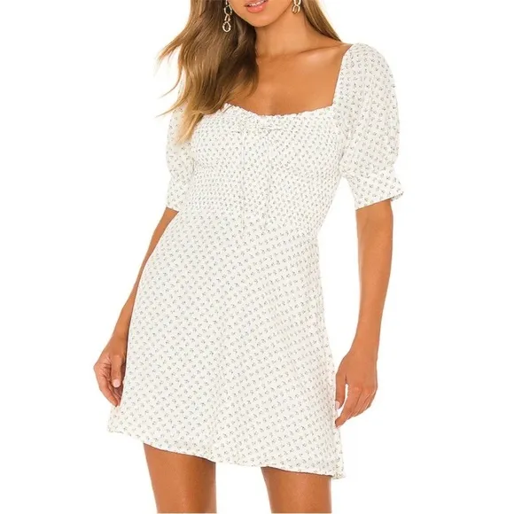 NWOT FAITHFULL THE BRAND Dulcia Smocked Bodice Mini Dress Size 4