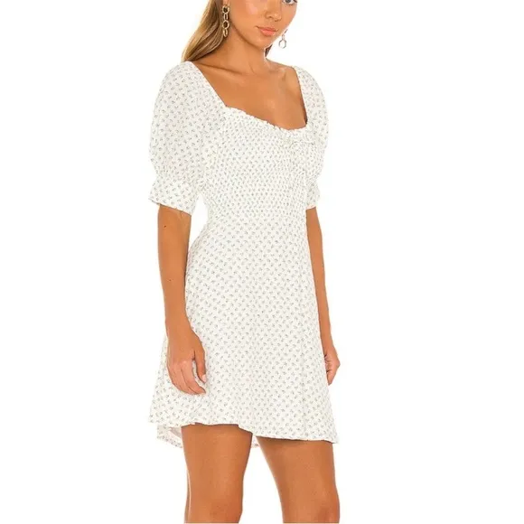 NWOT FAITHFULL THE BRAND Dulcia Smocked Bodice Mini Dress Size 4