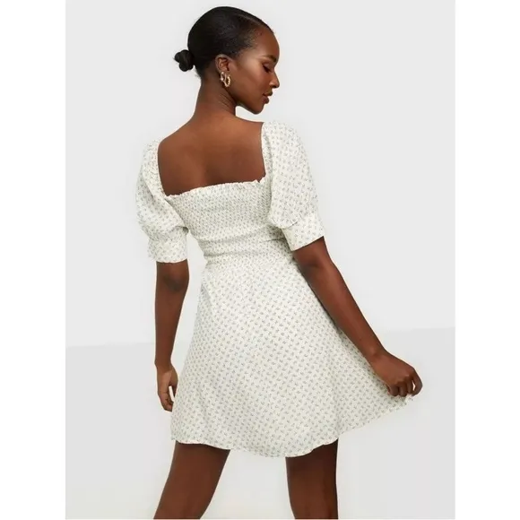 NWOT FAITHFULL THE BRAND Dulcia Smocked Bodice Mini Dress Size 4