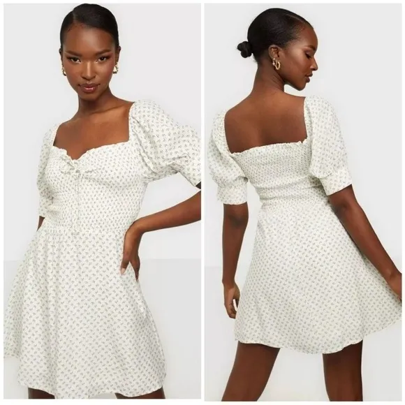 NWOT FAITHFULL THE BRAND Dulcia Smocked Bodice Mini Dress Size 4