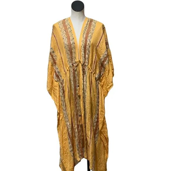 NWOT Free People *Emerald Coast Kimono* in Golden Rod ONE SIZE
