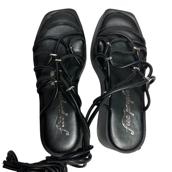 NWOT Free People Georgia Wrap Platform Lace Up Sandals 36