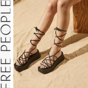 NWOT Free People Georgia Wrap Platform Lace Up Sandals 36