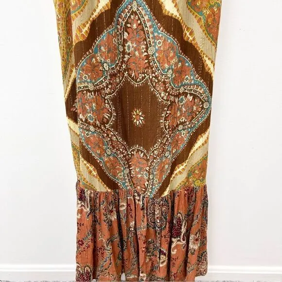 NWOT Free People Mojave Mermaid Metallic Maxi Slip Dress