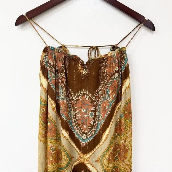 NWOT Free People Mojave Mermaid Metallic Maxi Slip Dress