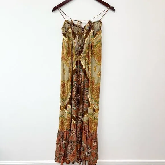 NWOT Free People Mojave Mermaid Metallic Maxi Slip Dress