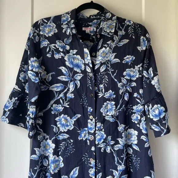 NWOT Johnny Was Magnolia Floral Ruffle Sleeve Maxi Dress Size XS