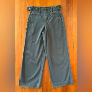 NWOT Madewell Button-Tab Wide-Legs Pants - 0 - Dark Gray-Green