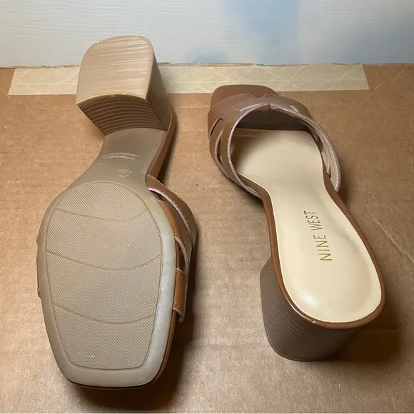 NWOT Nine West Brown Square Toe Heels Size 7