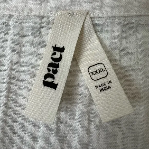 NWOT Pact 100% Organic Cotton Coastal Double Gauze Crossover Dress SZ XXXL