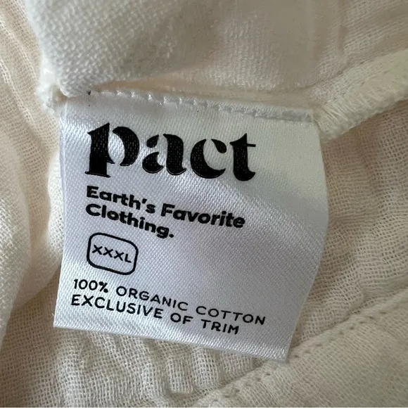 NWOT Pact 100% Organic Cotton Coastal Double Gauze Crossover Dress SZ XXXL