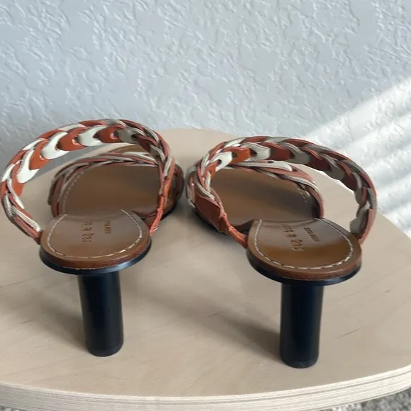NWOT RAG &amp; BONE NWOB Infinity Mid Heel Camel Size 6 39 Leather Sandal Boho Chic
