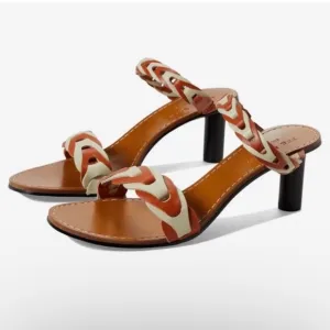 NWOT RAG &amp; BONE NWOB Infinity Mid Heel Camel Size 6 39 Leather Sandal Boho Chic